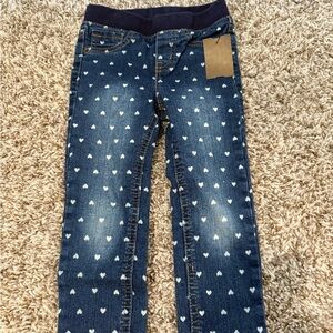 NWT Cat & Jack Navy Heart Patterned Kids Jeans